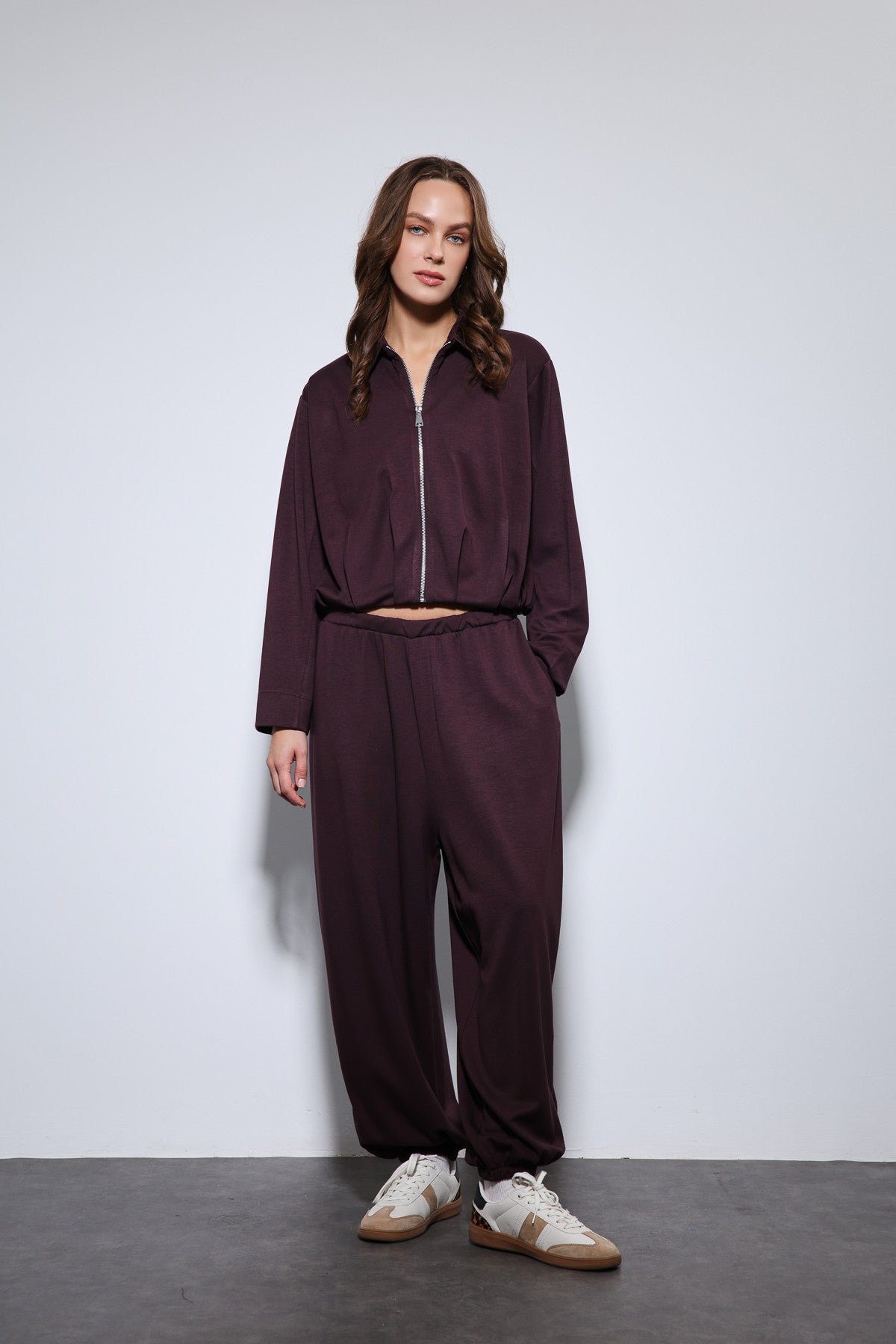 Oversized Jacket and Elastic-Cuffed Sweatpants Set