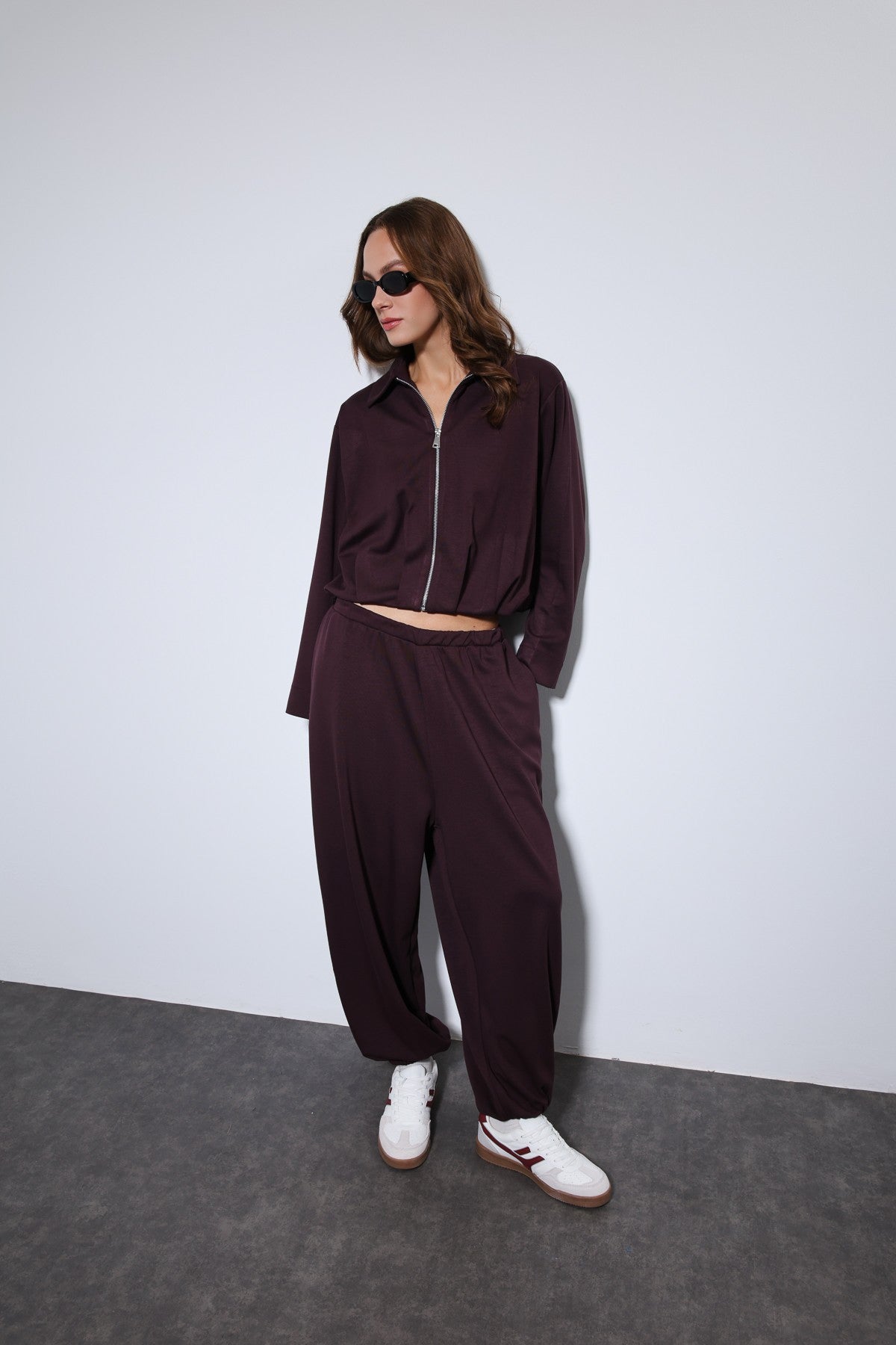 Oversized Jacket and Elastic-Cuffed Sweatpants Set