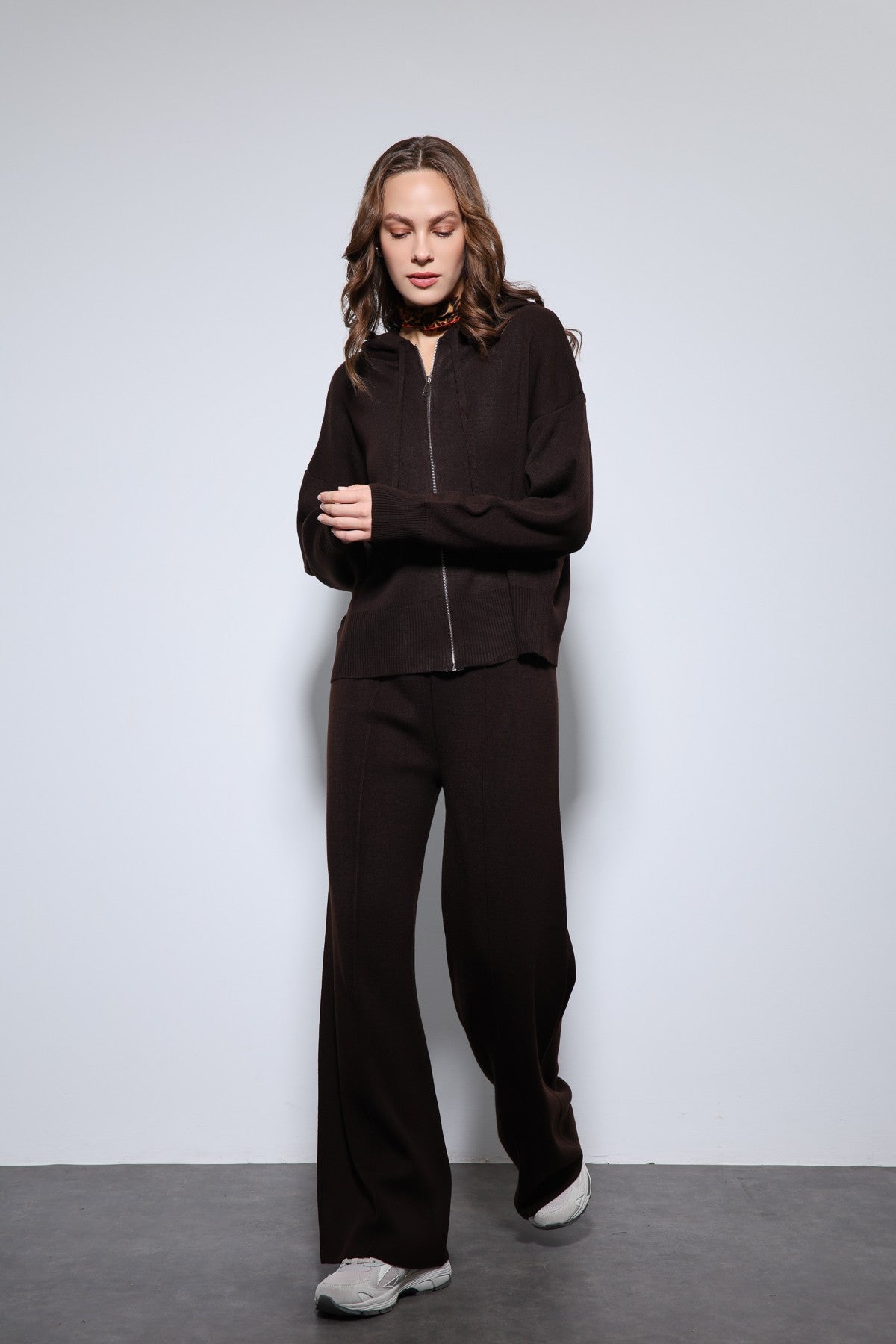 Antioch Hooded Top and Wide-Leg Knit Set