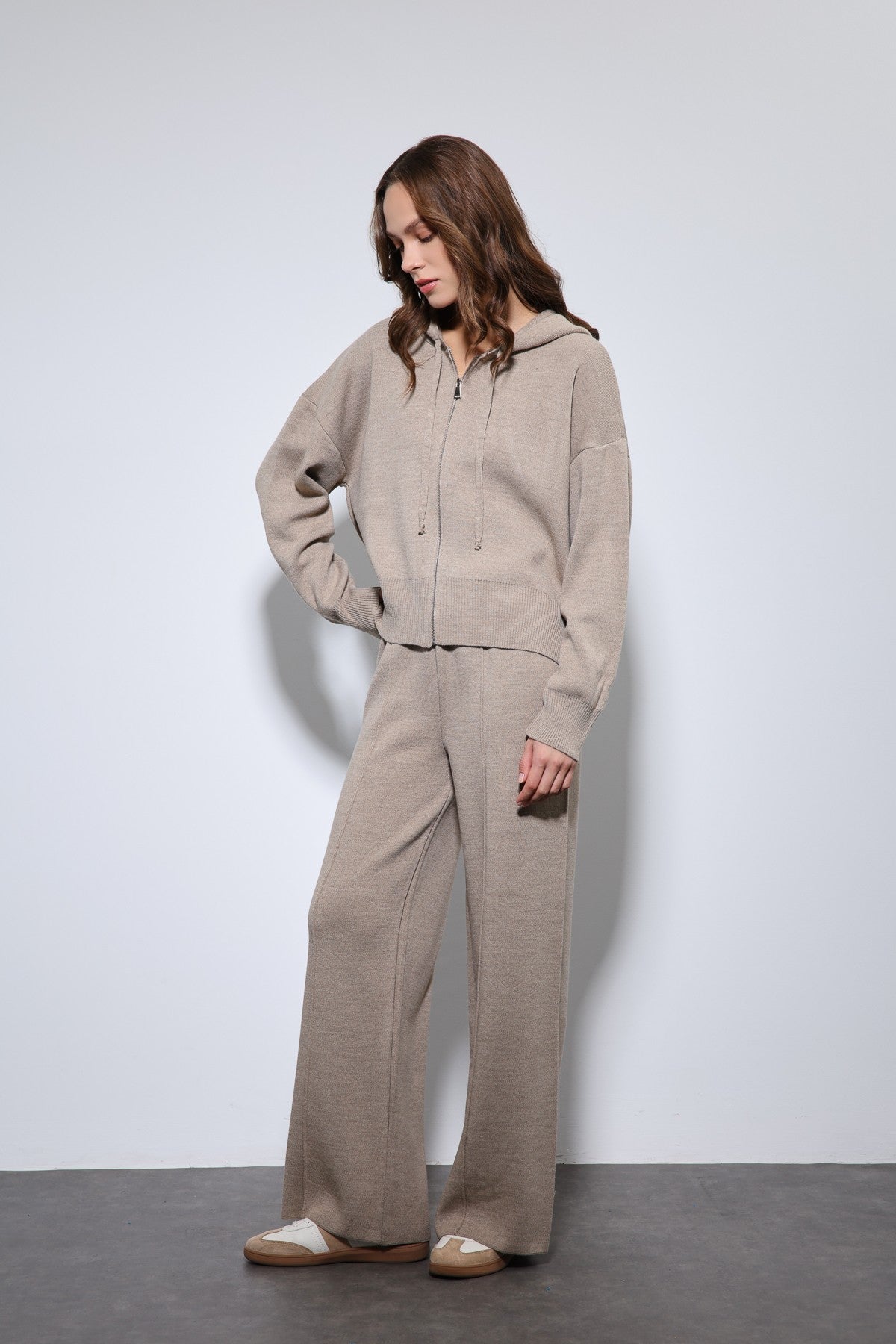 Antioch Hooded Top and Wide-Leg Knit Set