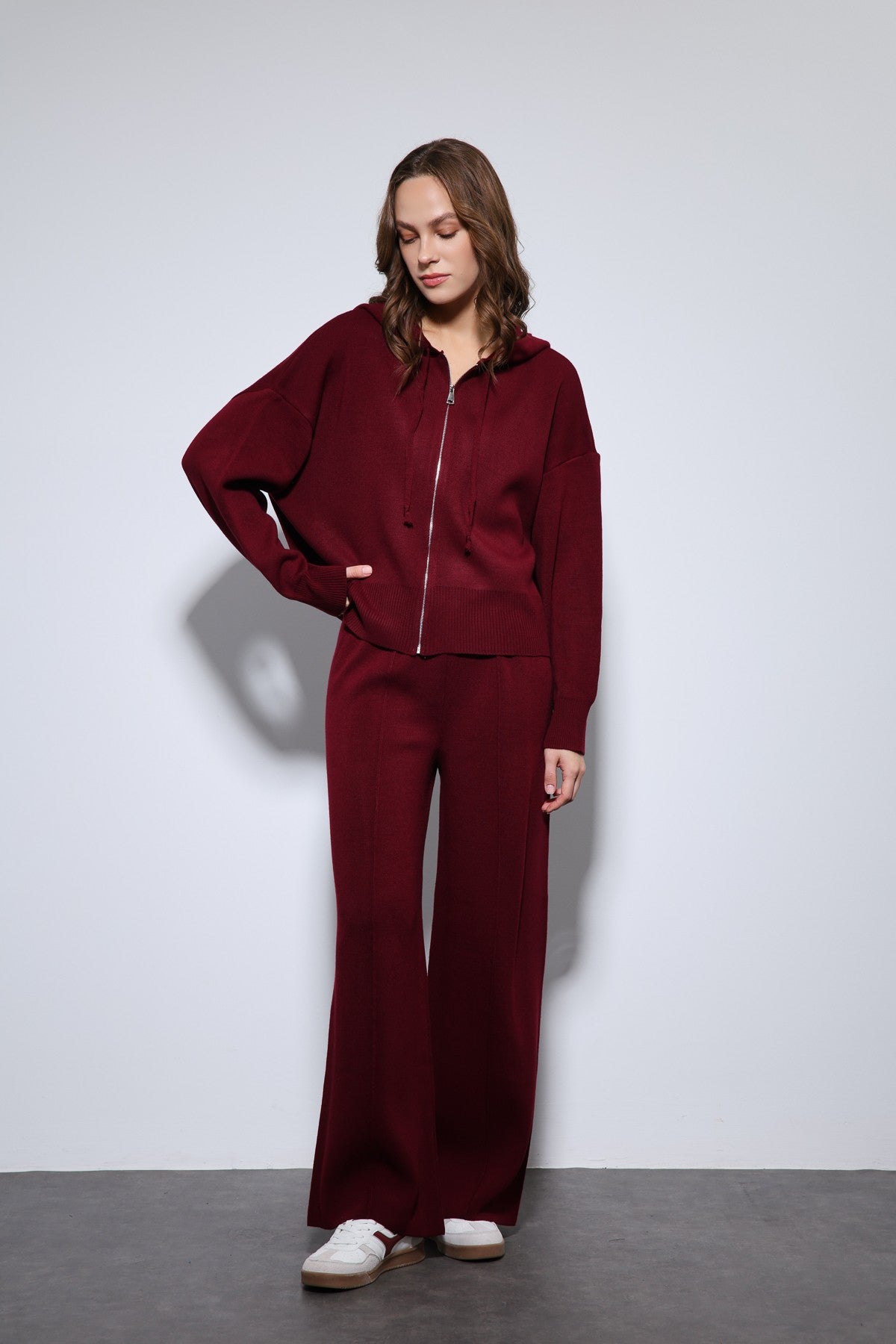 Antioch Hooded Top and Wide-Leg Knit Set