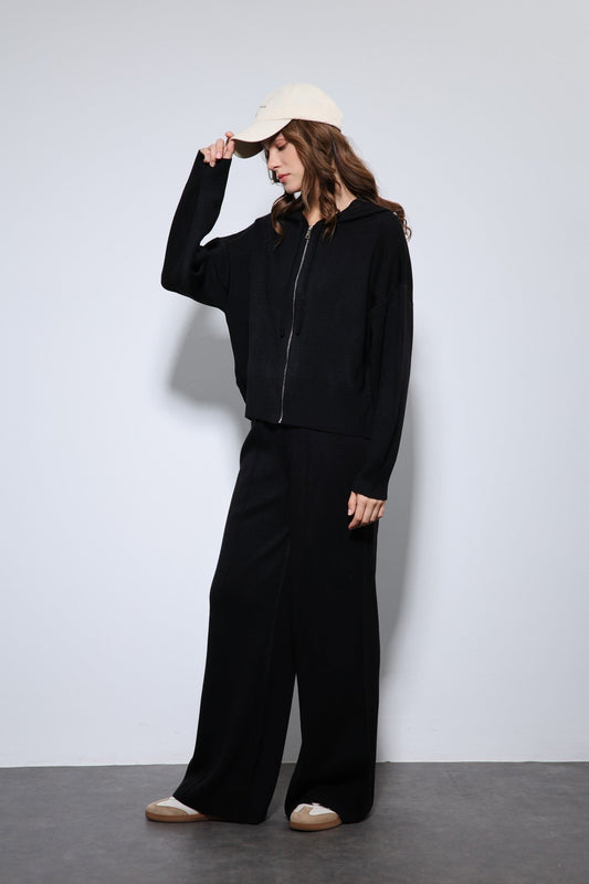 Antioch Hooded Top and Wide-Leg Knit Set