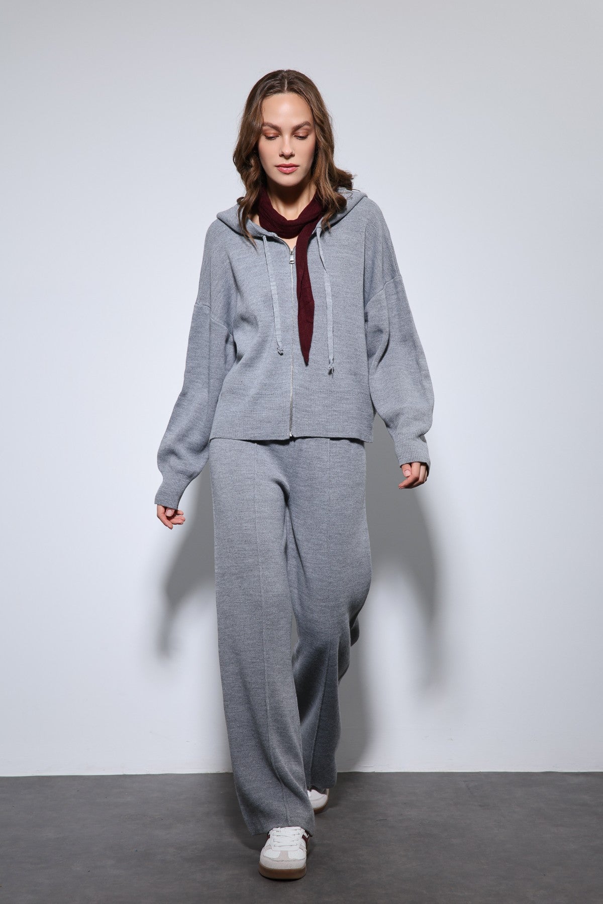 Antioch Hooded Top and Wide-Leg Knit Set