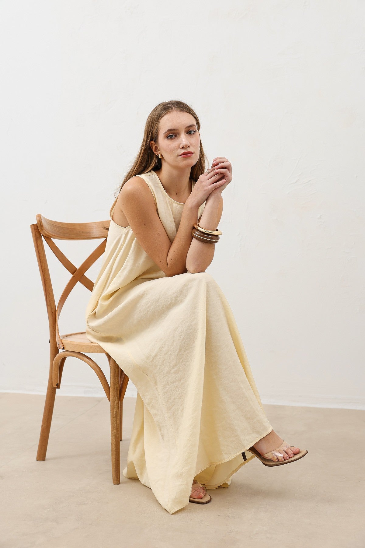 Antioch Draped Halter-Neck Midi Dress