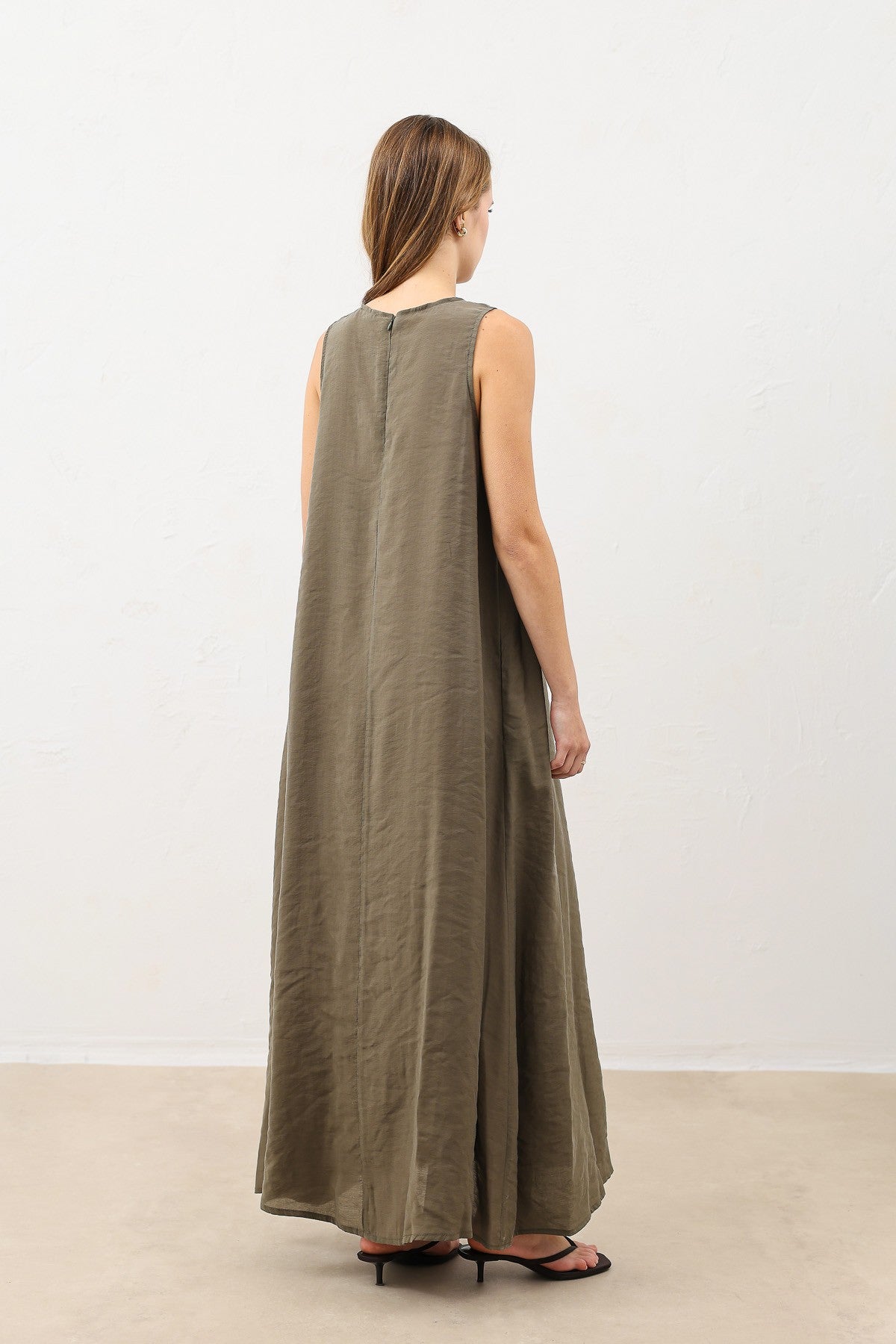 Antioch Draped Halter-Neck Midi Dress