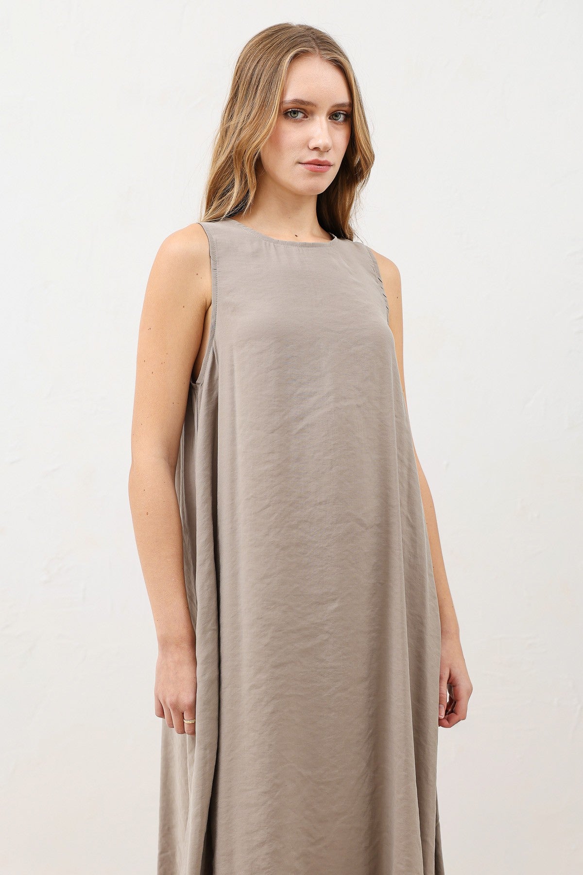 Antioch Draped Halter-Neck Midi Dress