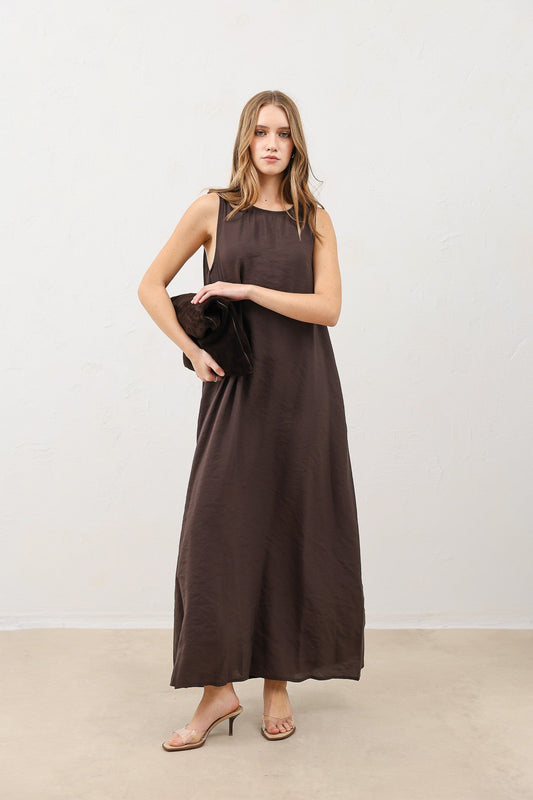 Antioch Draped Halter-Neck Midi Dress