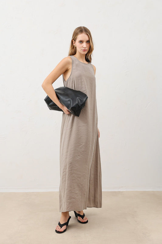 Antioch Draped Halter-Neck Midi Dress