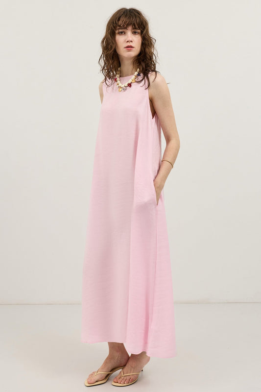 Flowy Halter-Neck Midi Dress