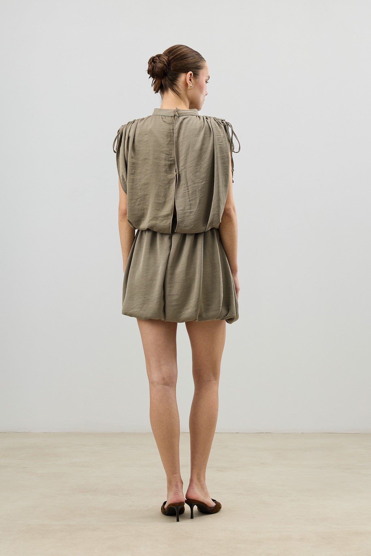 Women's Dress with Gathered Shoulders