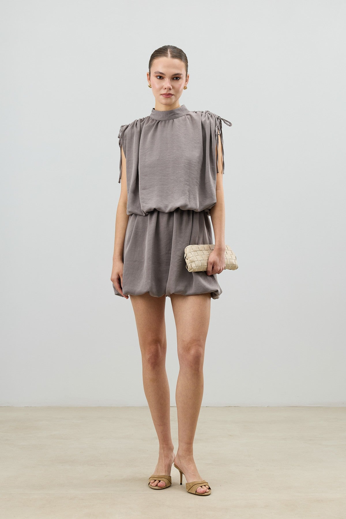 Women's Dress with Gathered Shoulders