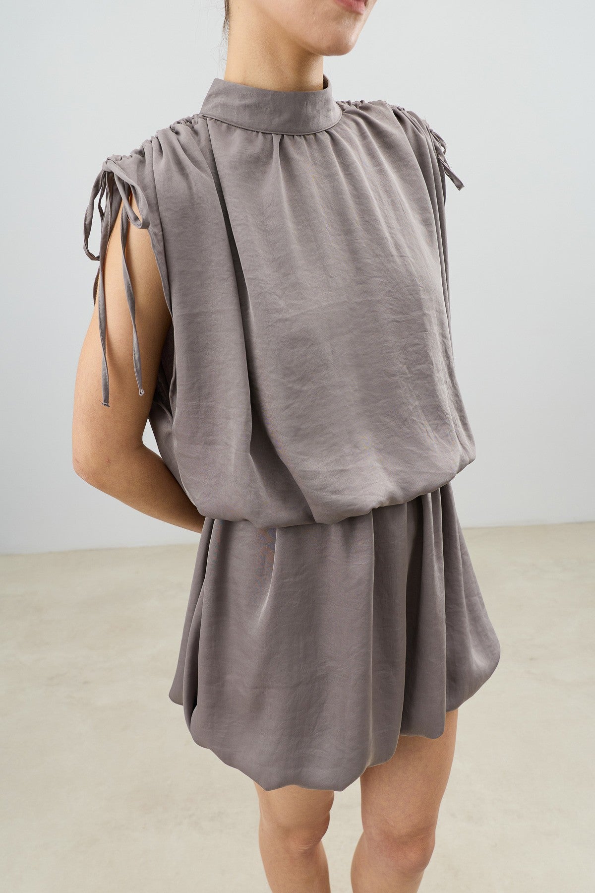 Women's Dress with Gathered Shoulders
