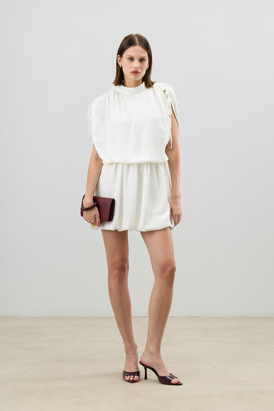 Women's Dress with Gathered Shoulders