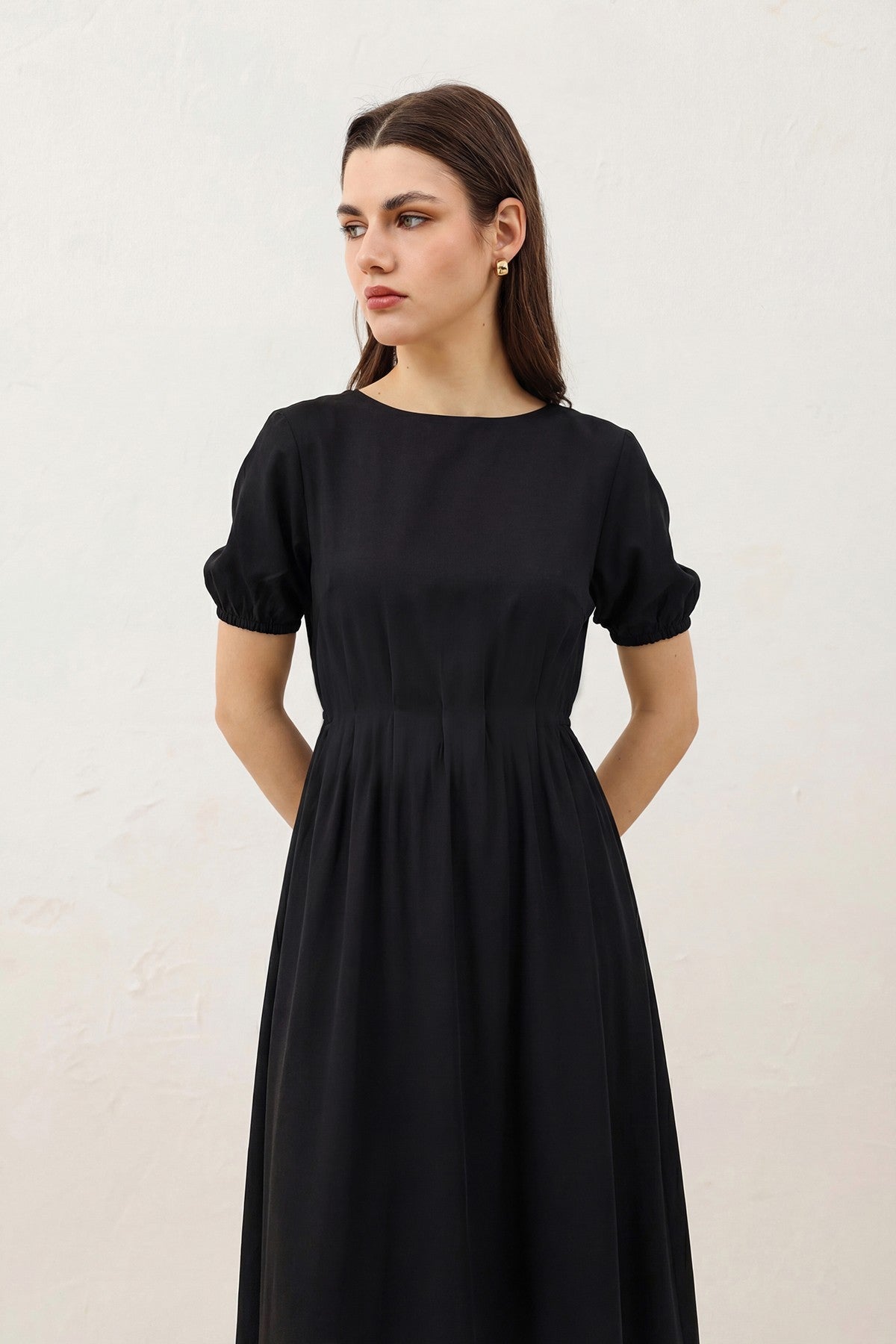 Antioch Balloon-Sleeve Midi Dress for Women