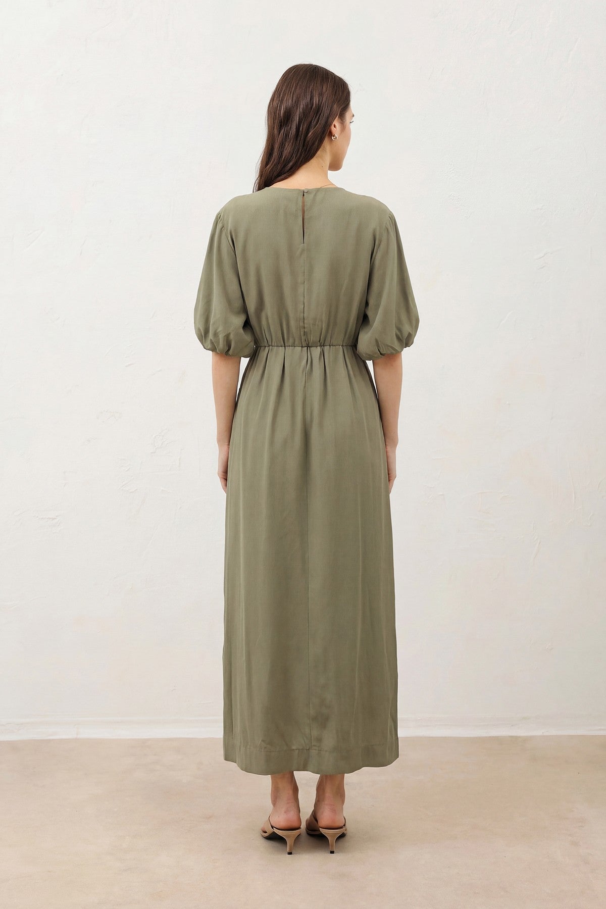 Antioch Balloon-Sleeve Midi Dress for Women