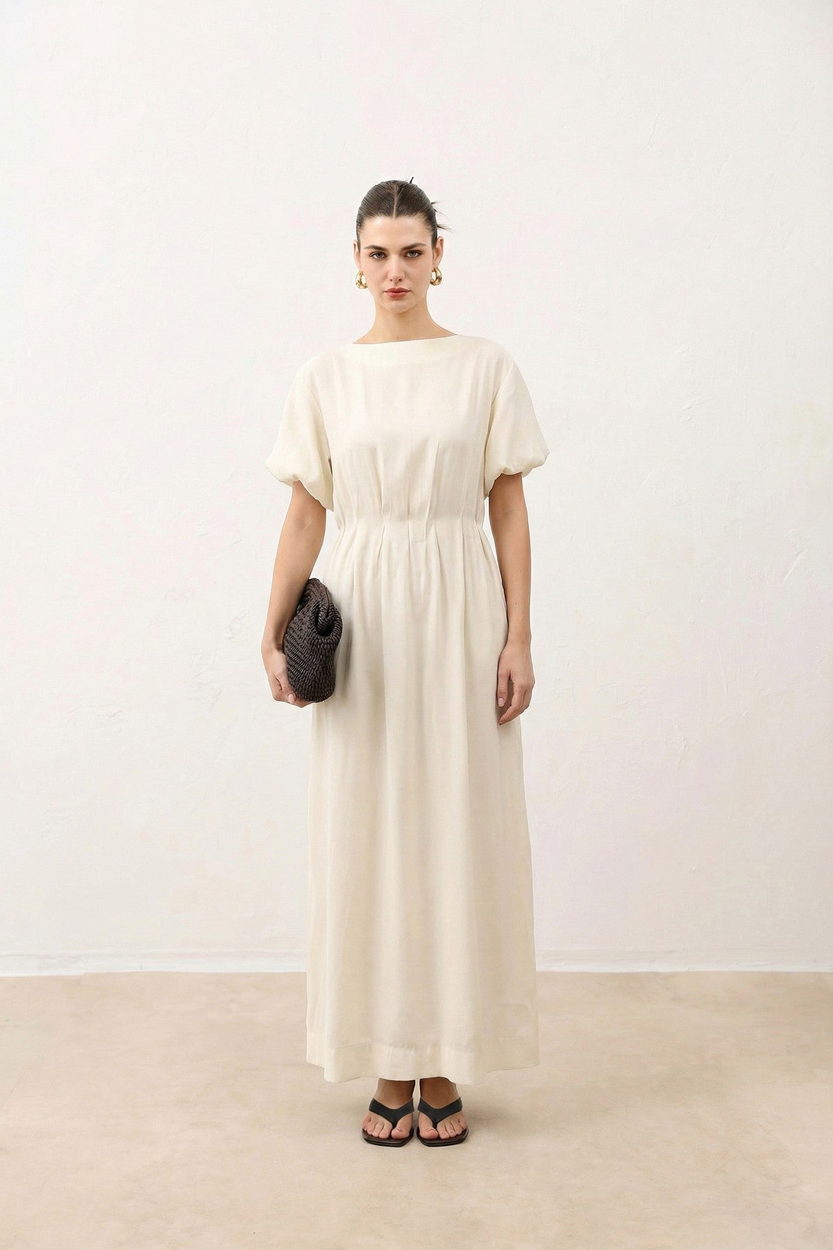 Antioch Balloon-Sleeve Midi Dress for Women