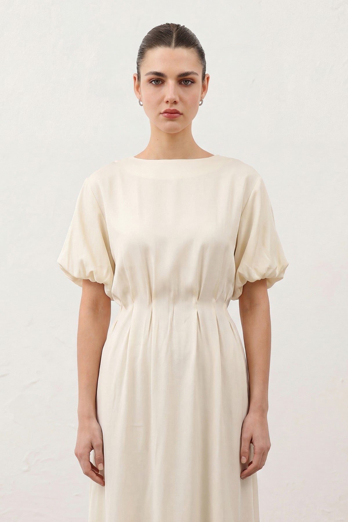 Antioch Balloon-Sleeve Midi Dress for Women
