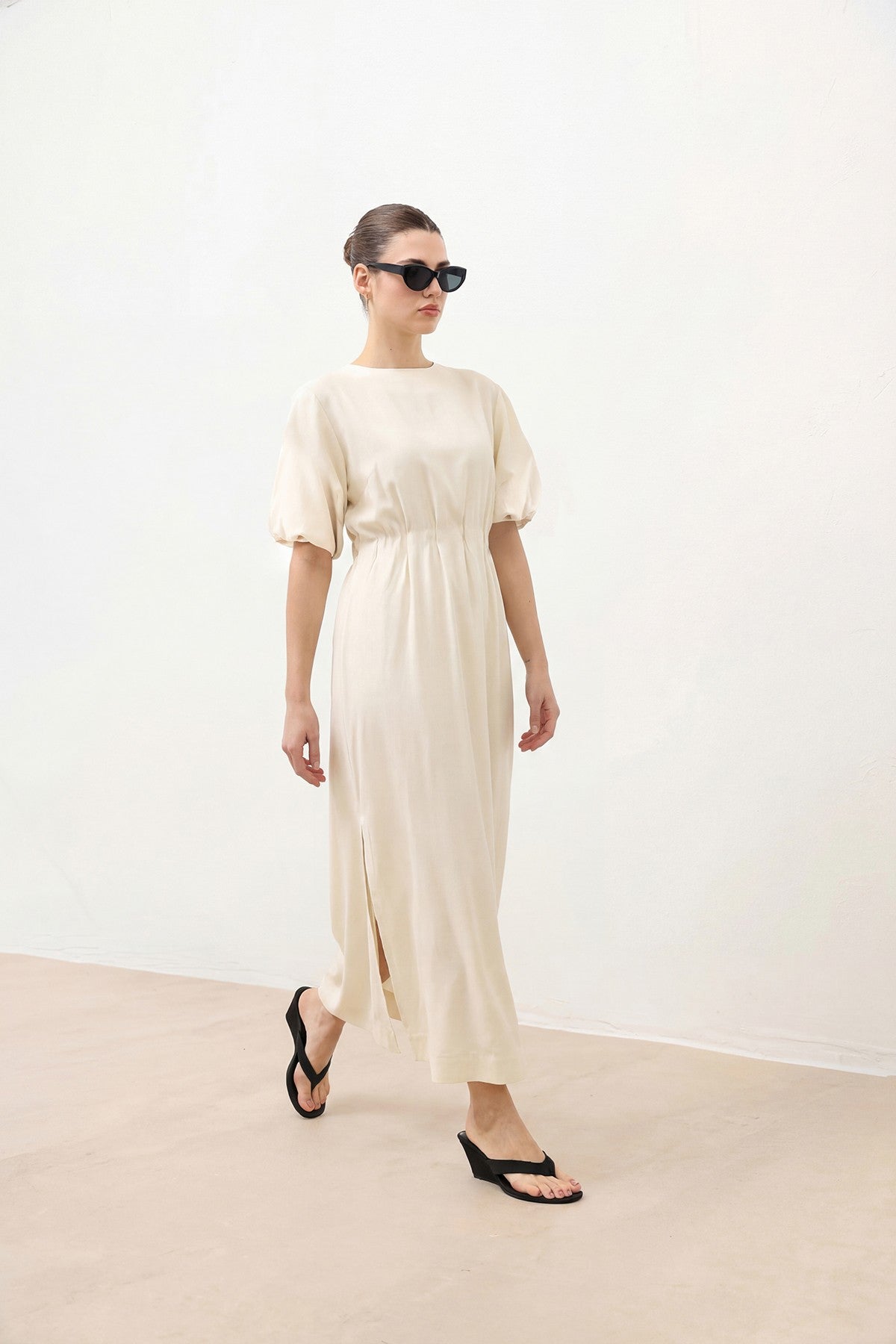 Antioch Balloon-Sleeve Midi Dress for Women