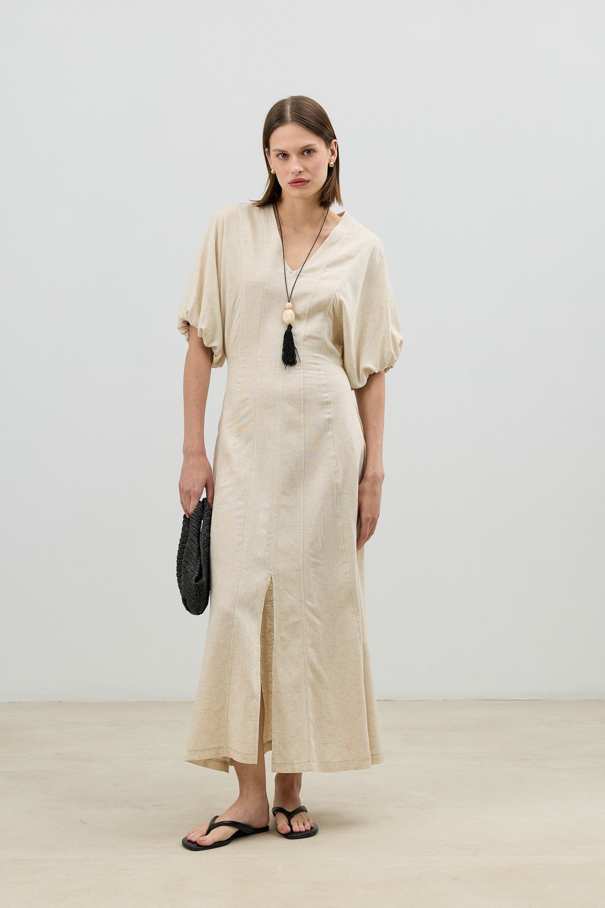 Antioch V-Neck Linen-Blend Women's Dress