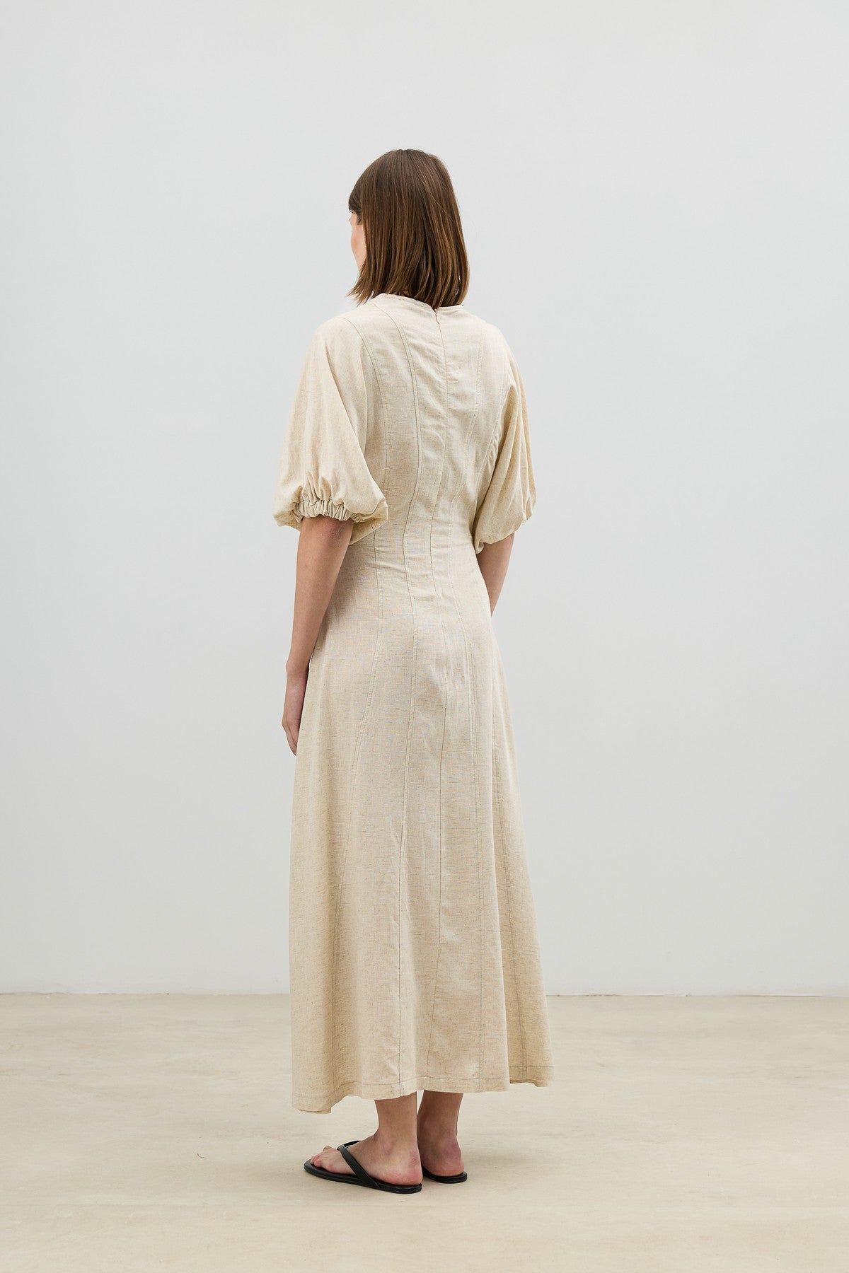 Antioch V-Neck Linen-Blend Women's Dress