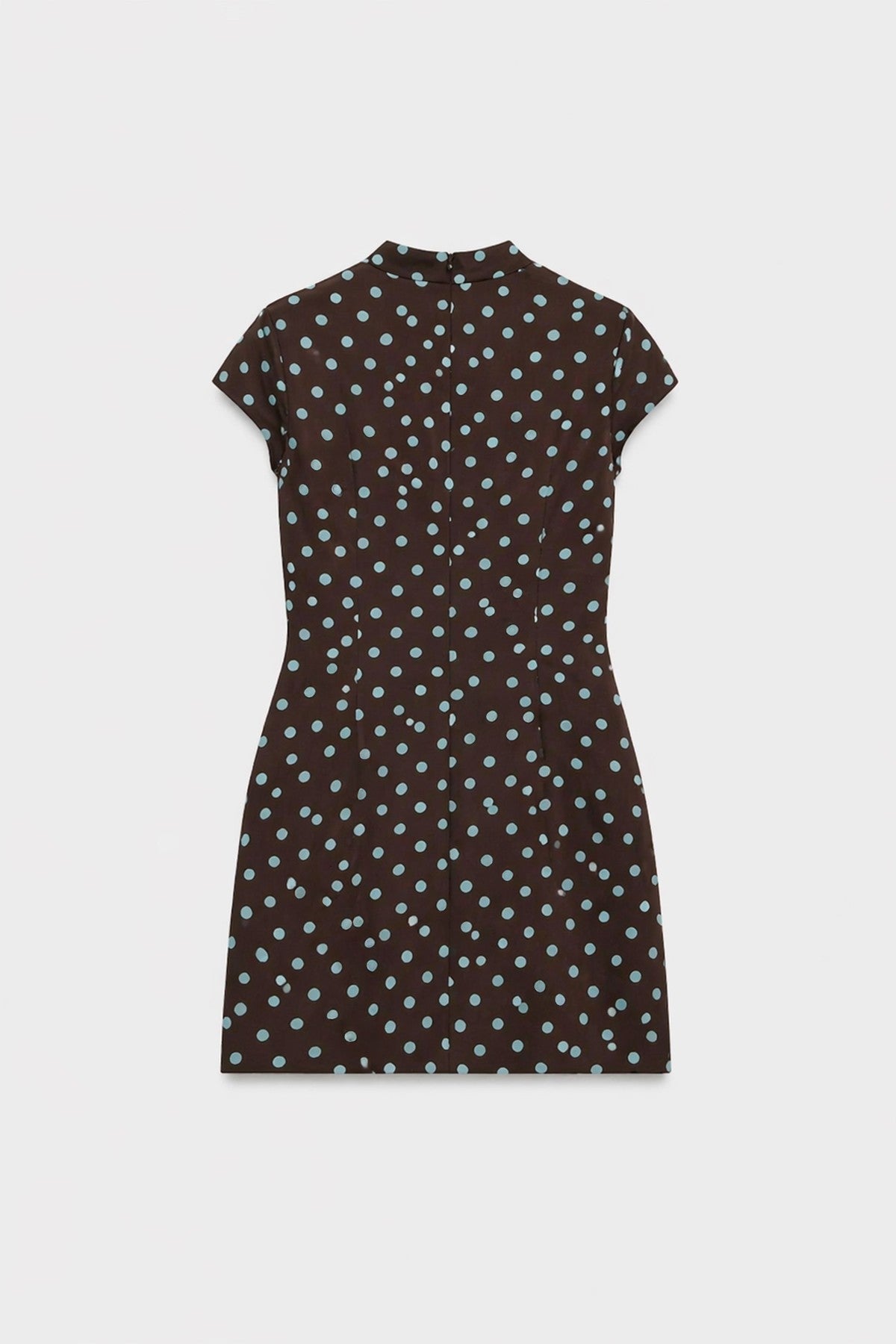Antioch Short Dress with Lace-Up Polka Dot Pattern