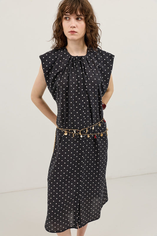 Polka-Dot Midi Dress