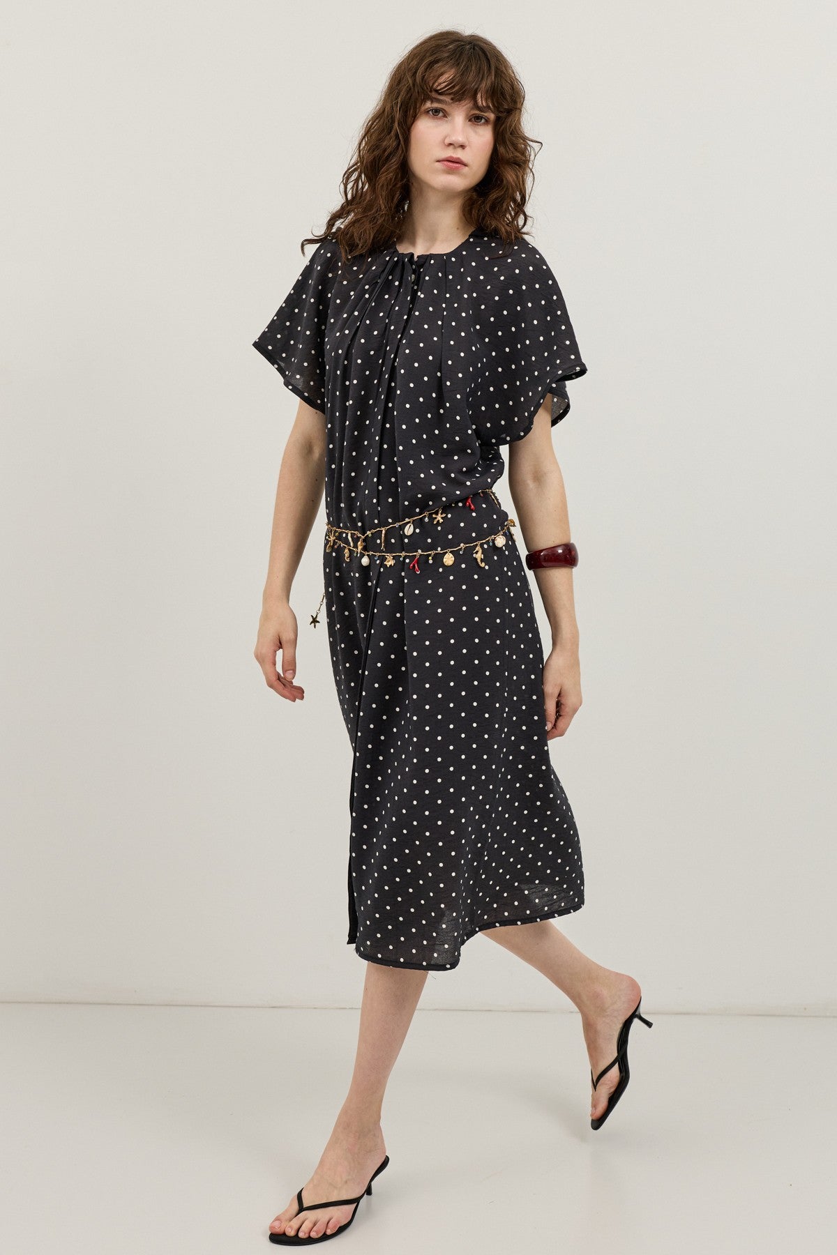 Polka-Dot Midi Dress