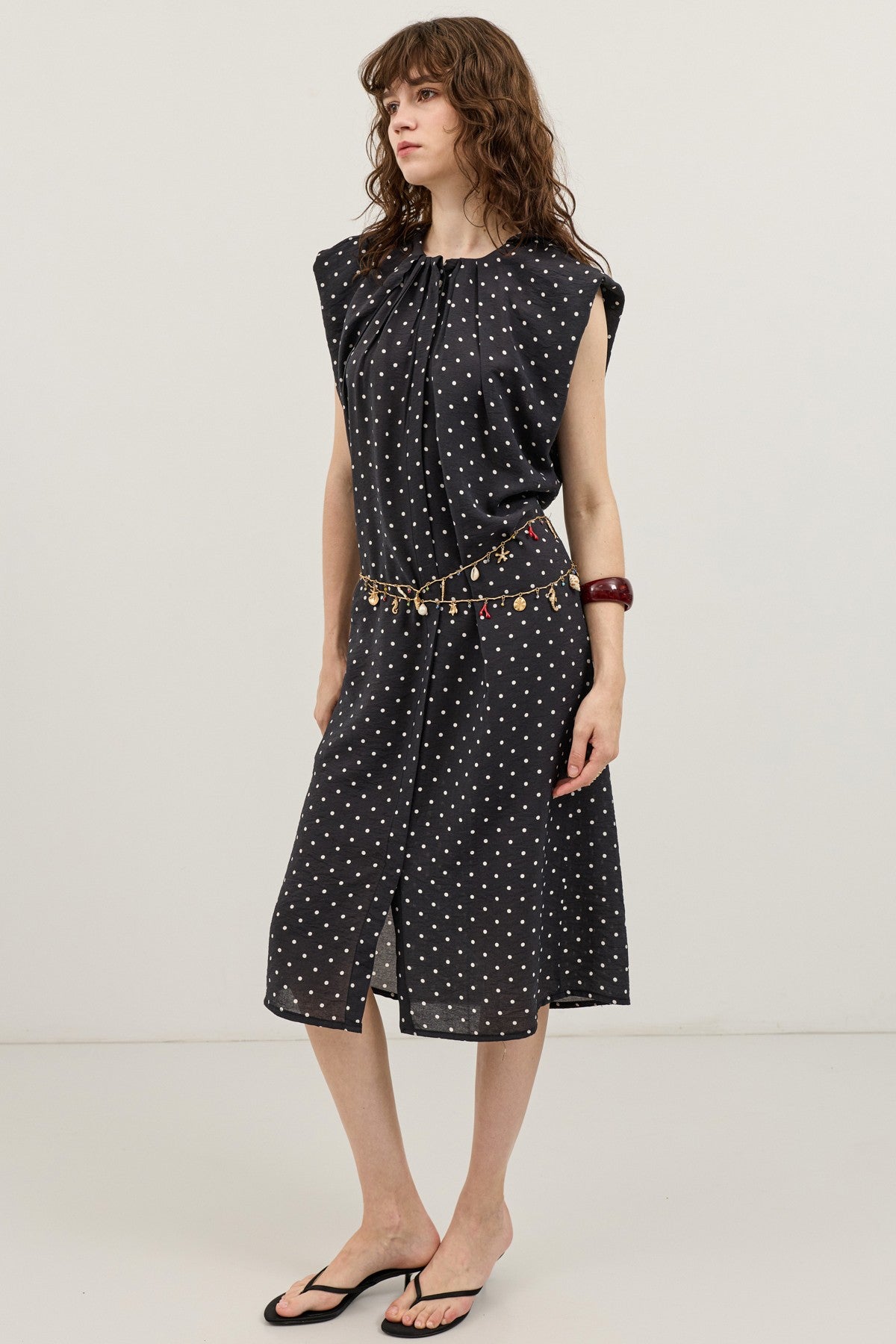 Polka-Dot Midi Dress