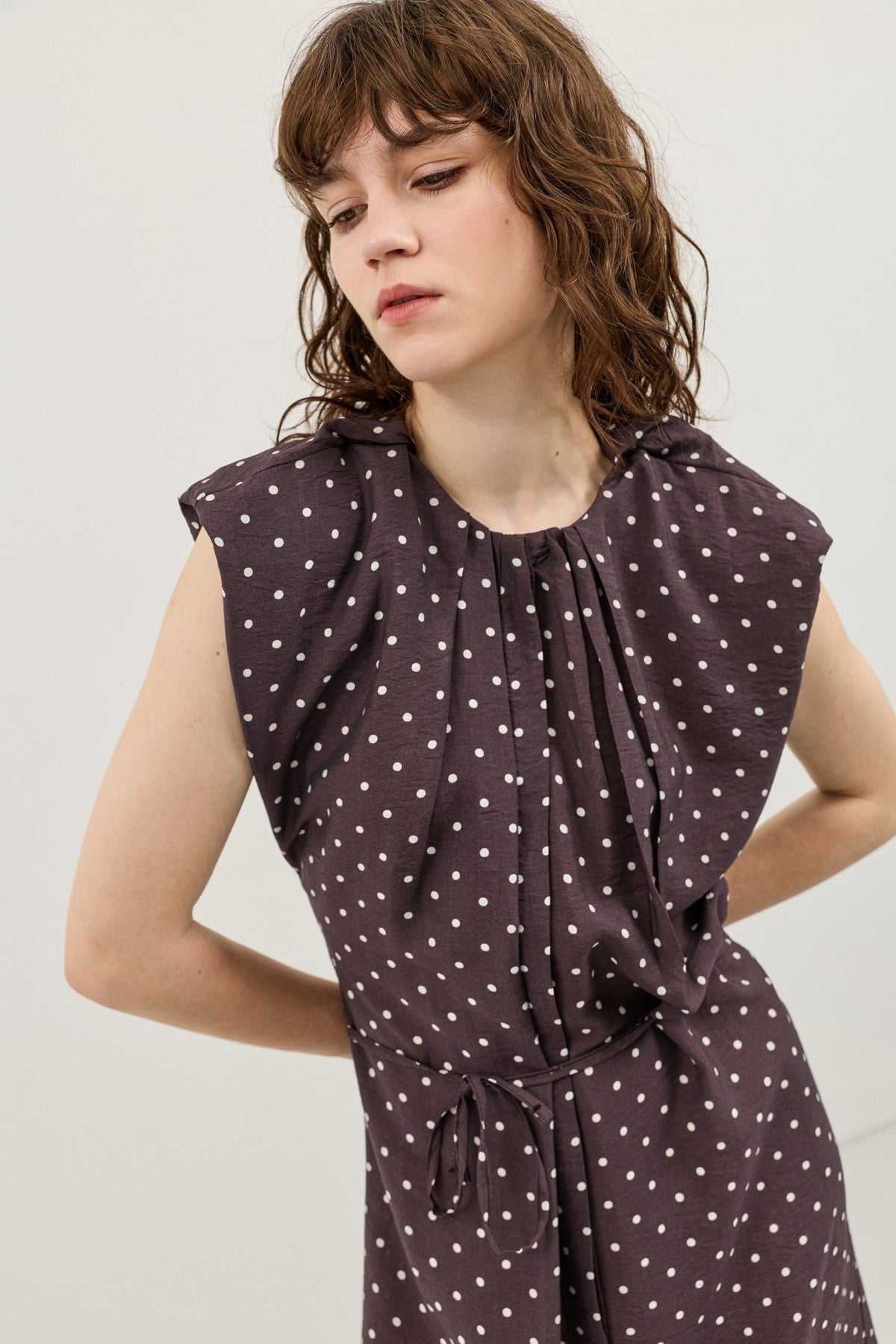 Polka-Dot Midi Dress