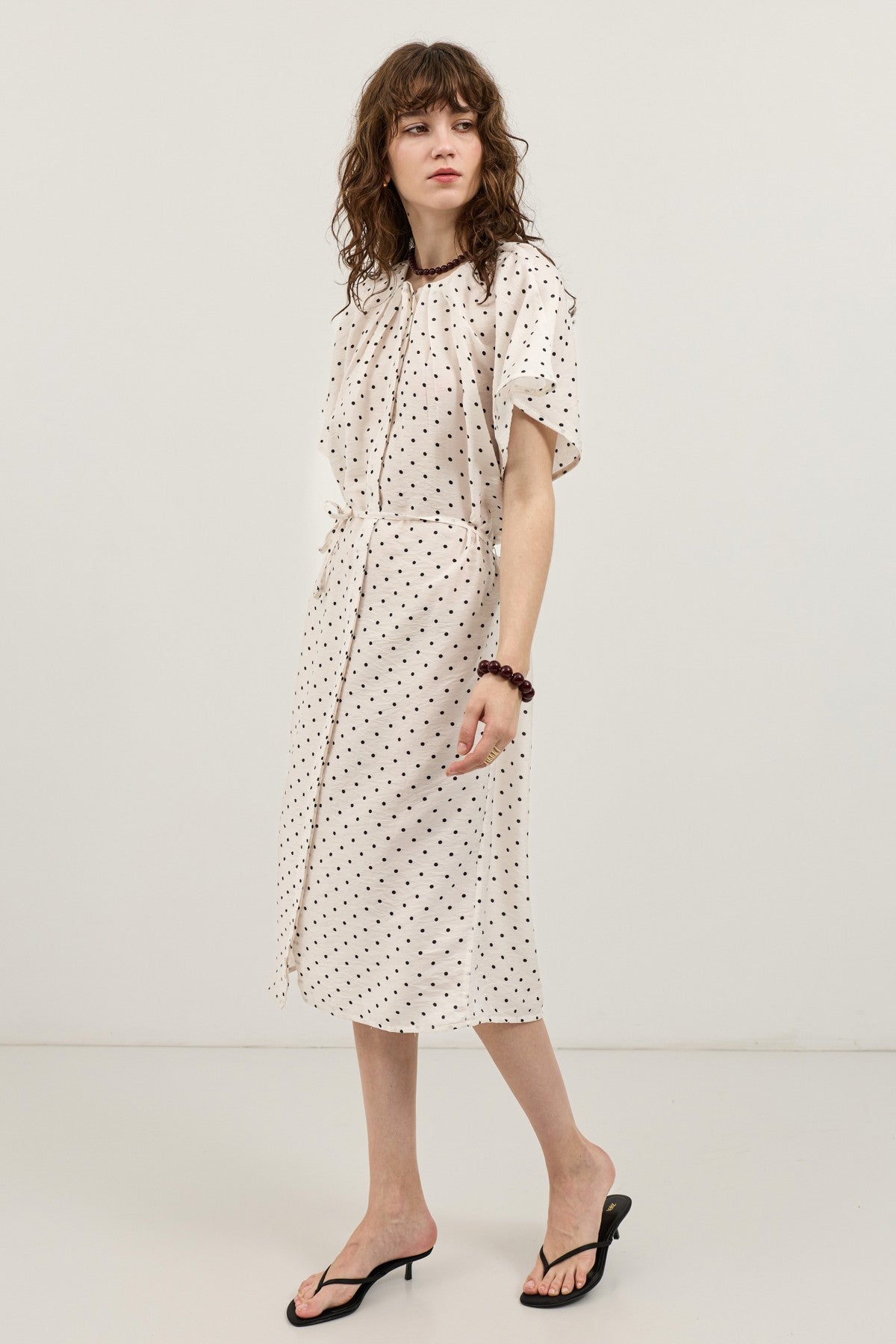 Polka-Dot Midi Dress