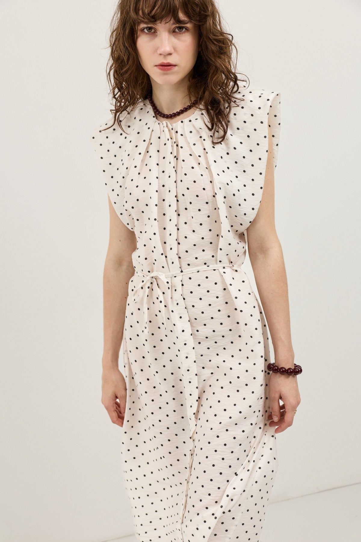 Polka-Dot Midi Dress
