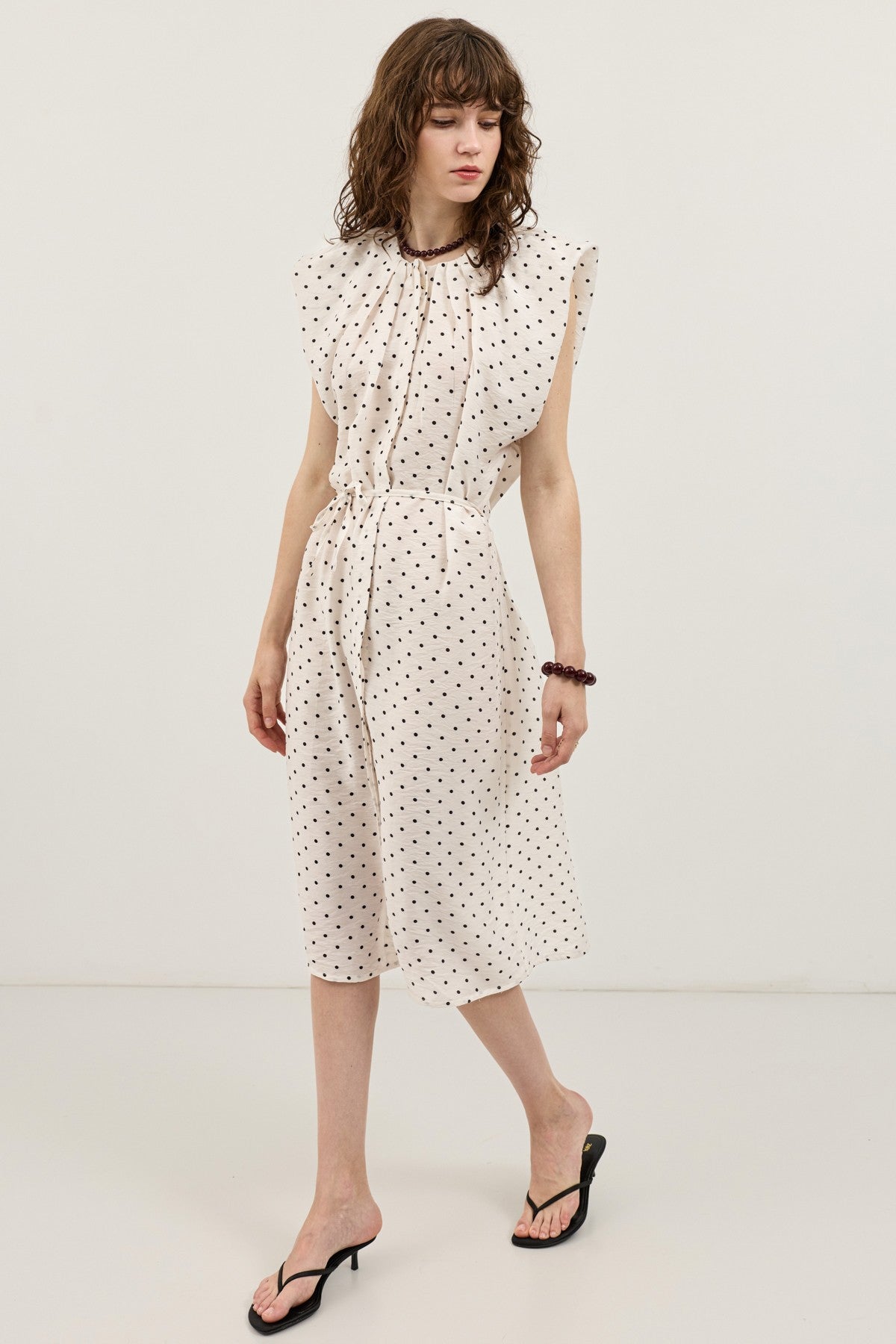 Polka-Dot Midi Dress