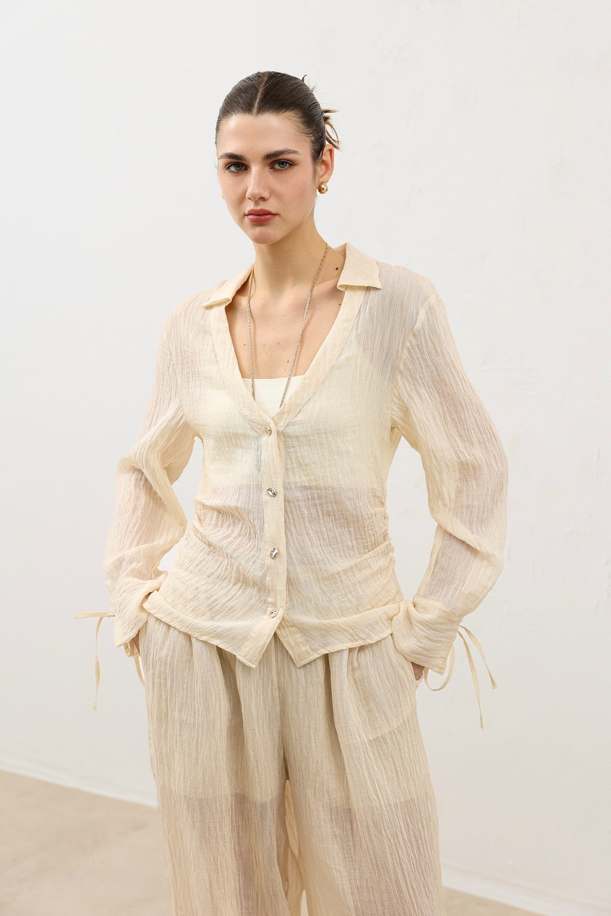 Antioch V-Neck Semi-Sheer Women's Shirt