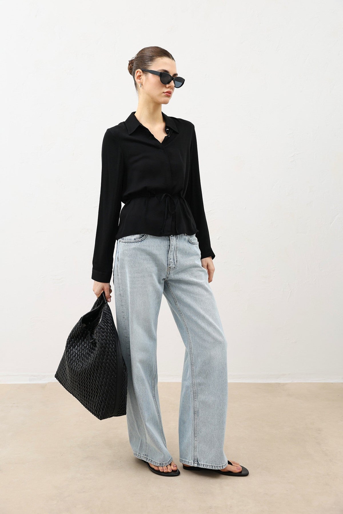 Antioch Women's Shirt with a Tie-Front Neckline