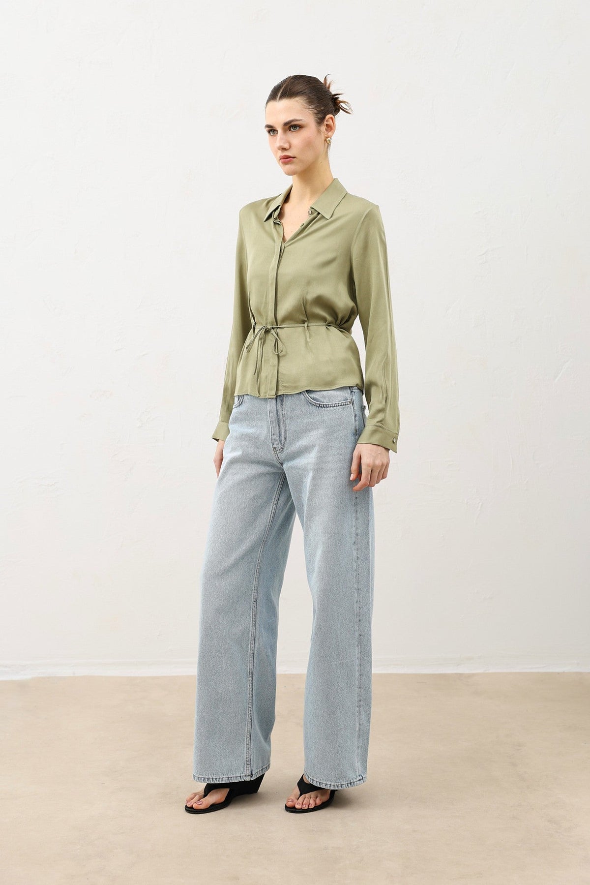 Antioch Women's Shirt with a Tie-Front Neckline