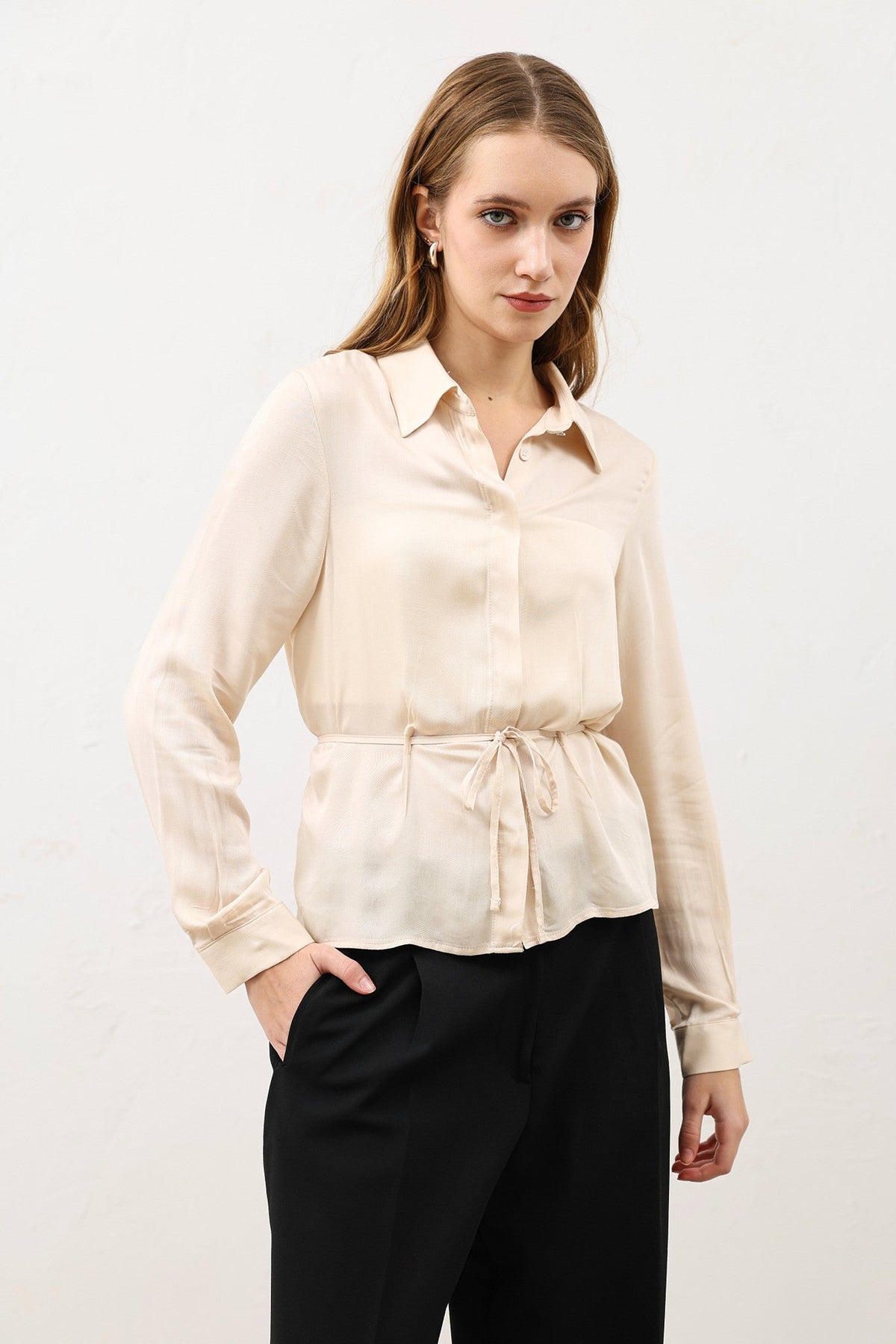 Antioch Women's Shirt with a Tie-Front Neckline