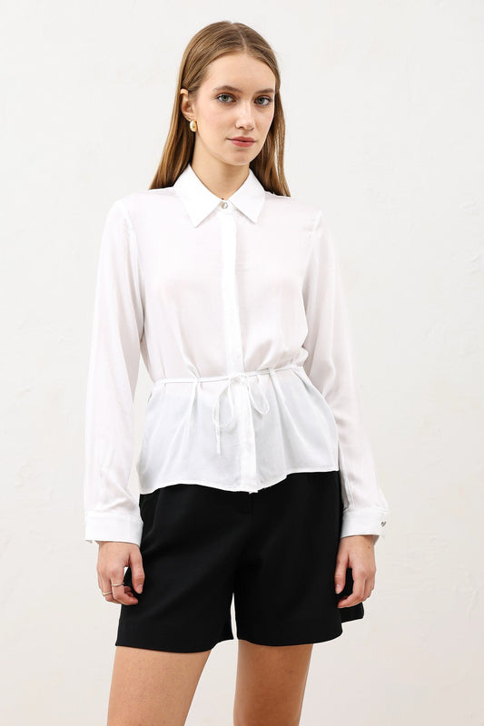 Antioch Women's Shirt with a Tie-Front Neckline