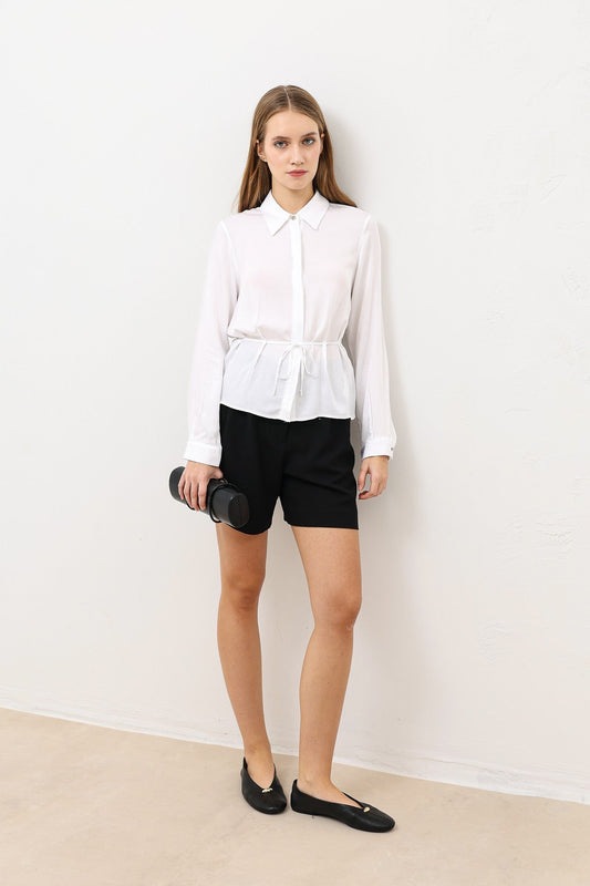 Antioch Women's Shirt with a Tie-Front Neckline