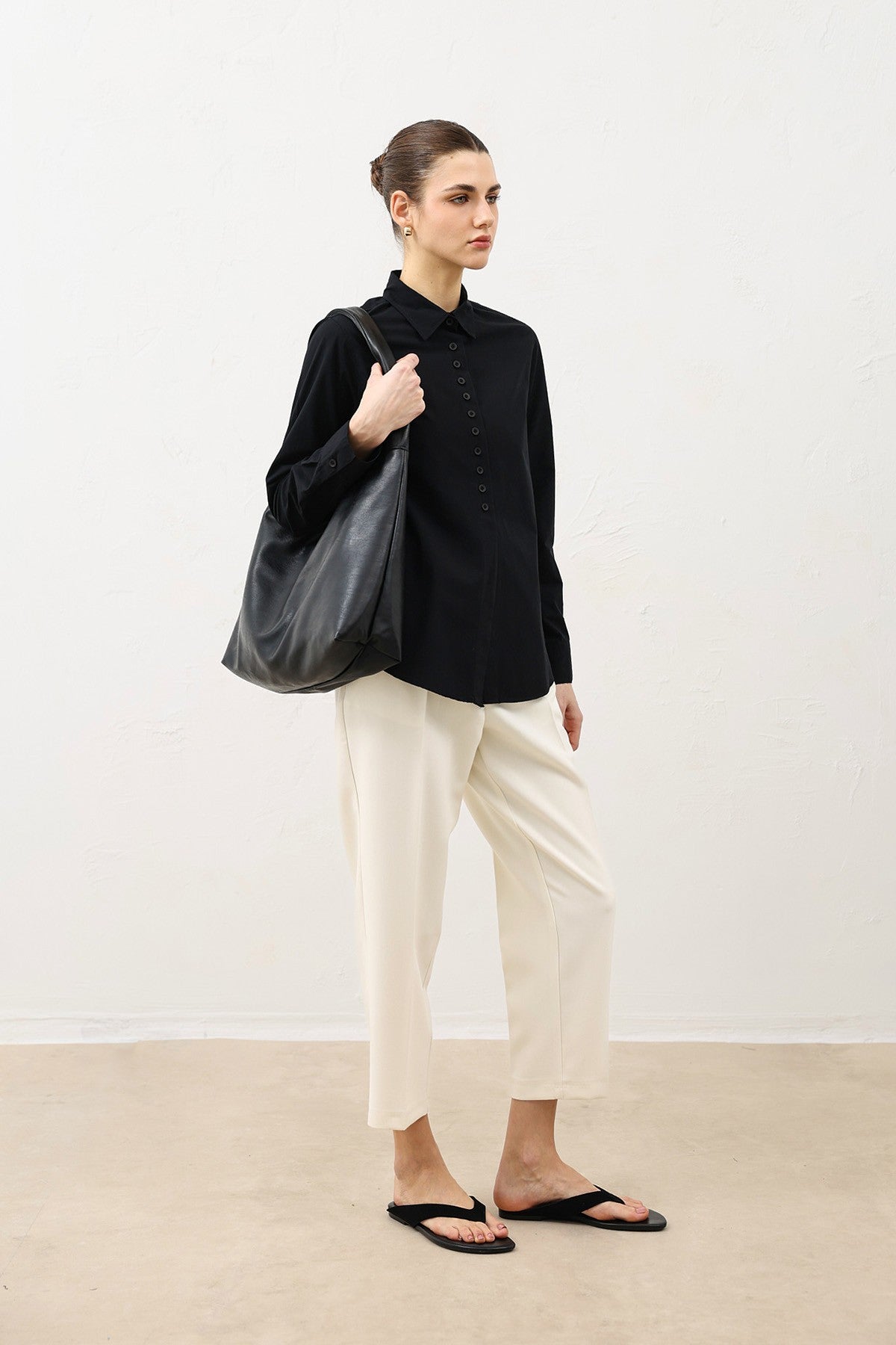 Antioch Poplin Shirt with Button Details