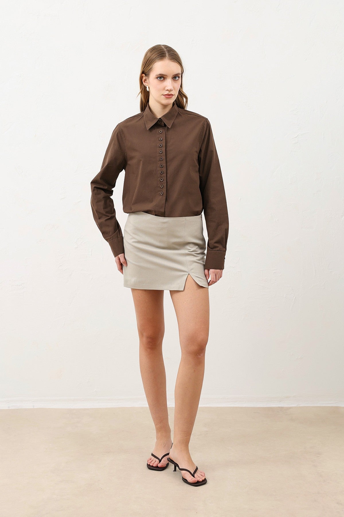 Antioch Poplin Shirt with Button Details