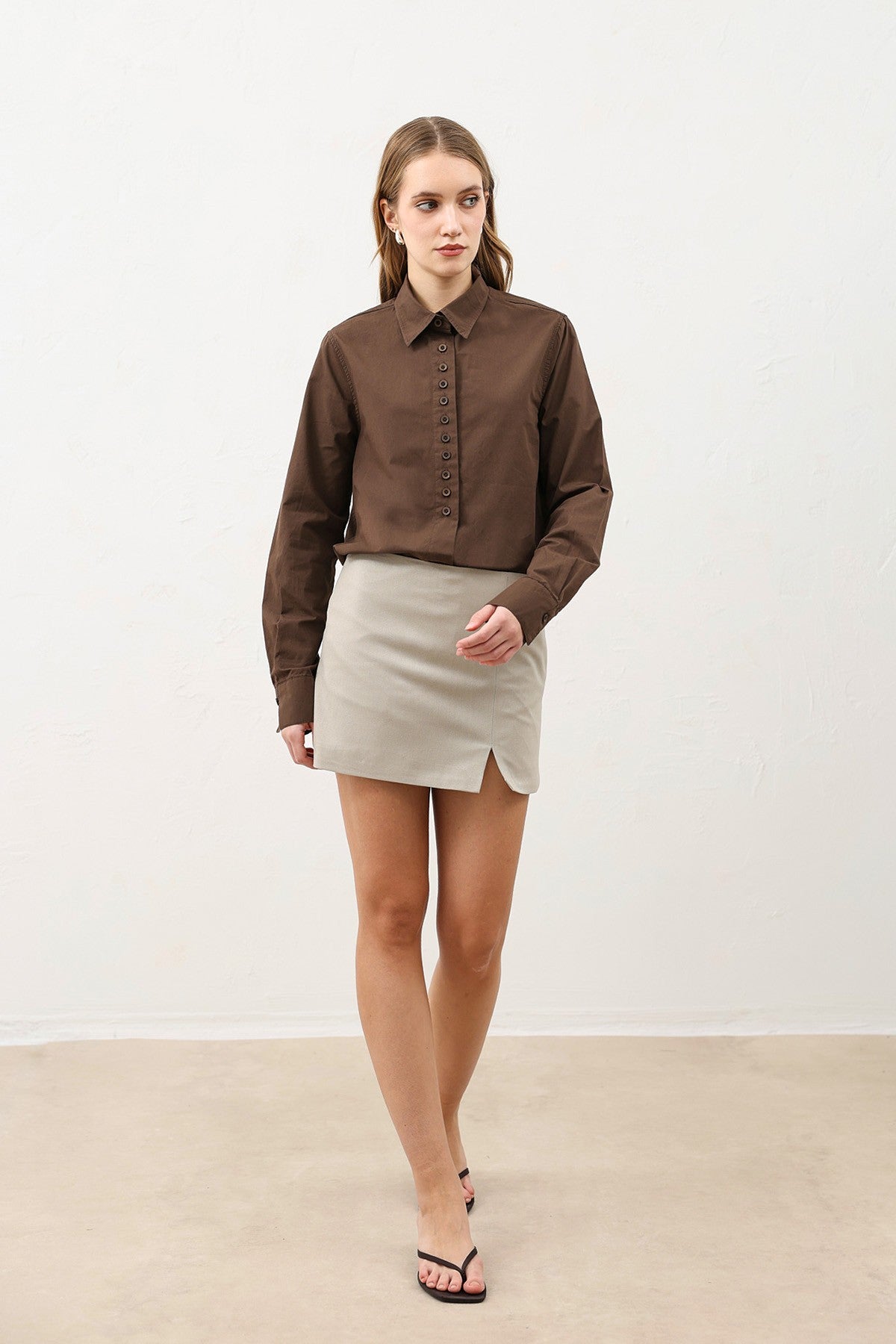 Antioch Poplin Shirt with Button Details