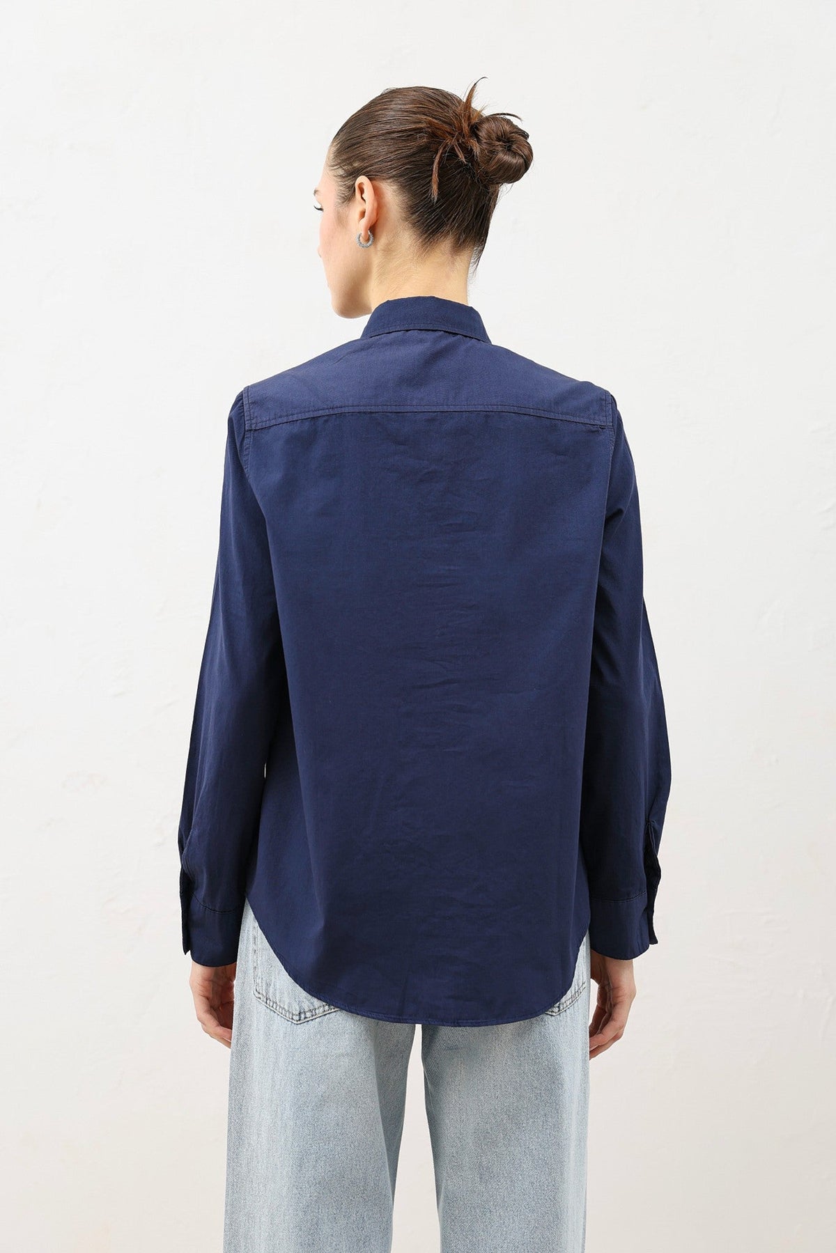 Poplin Shirt with Button Details