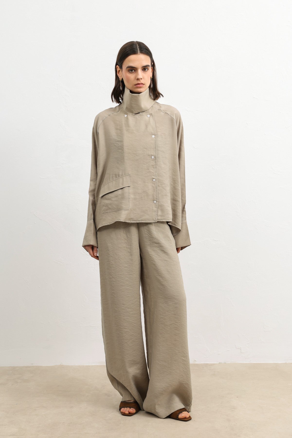 Antioch Women's Shirt with a Stand-Up Collar