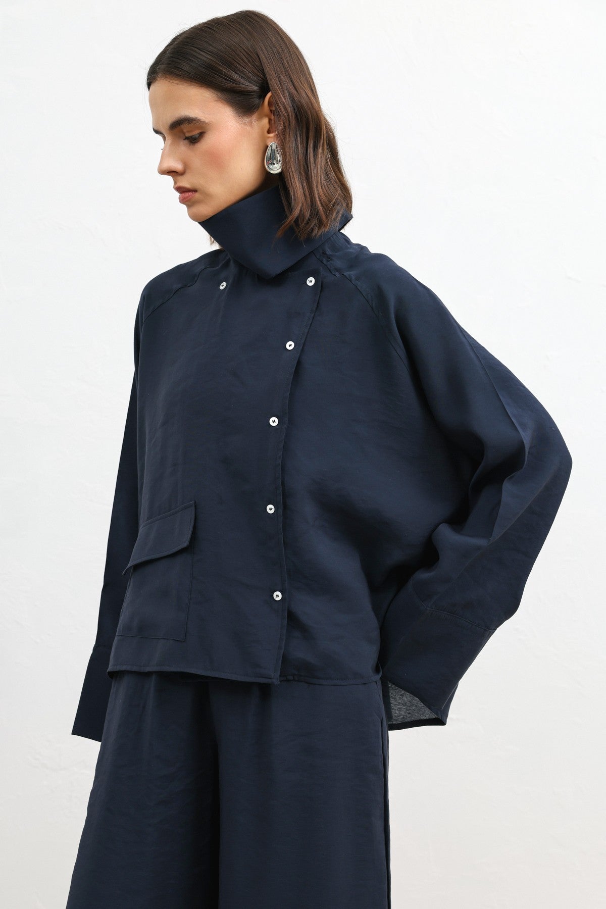 Antioch Women's Shirt with a Stand-Up Collar