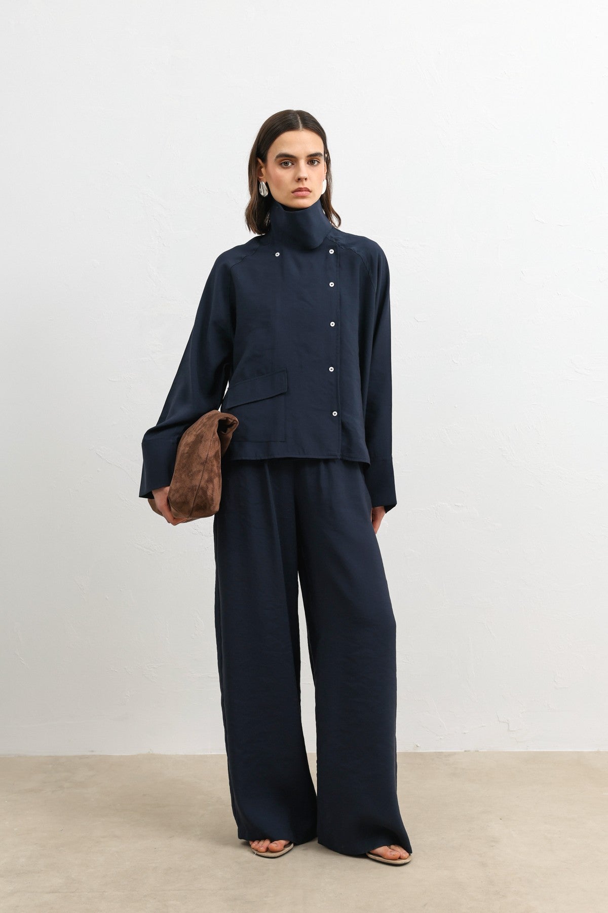 Antioch Women's Shirt with a Stand-Up Collar