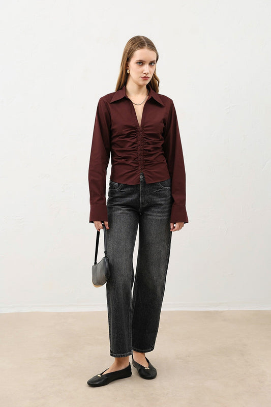 Antioch Gathered Poplin Women's Shirt