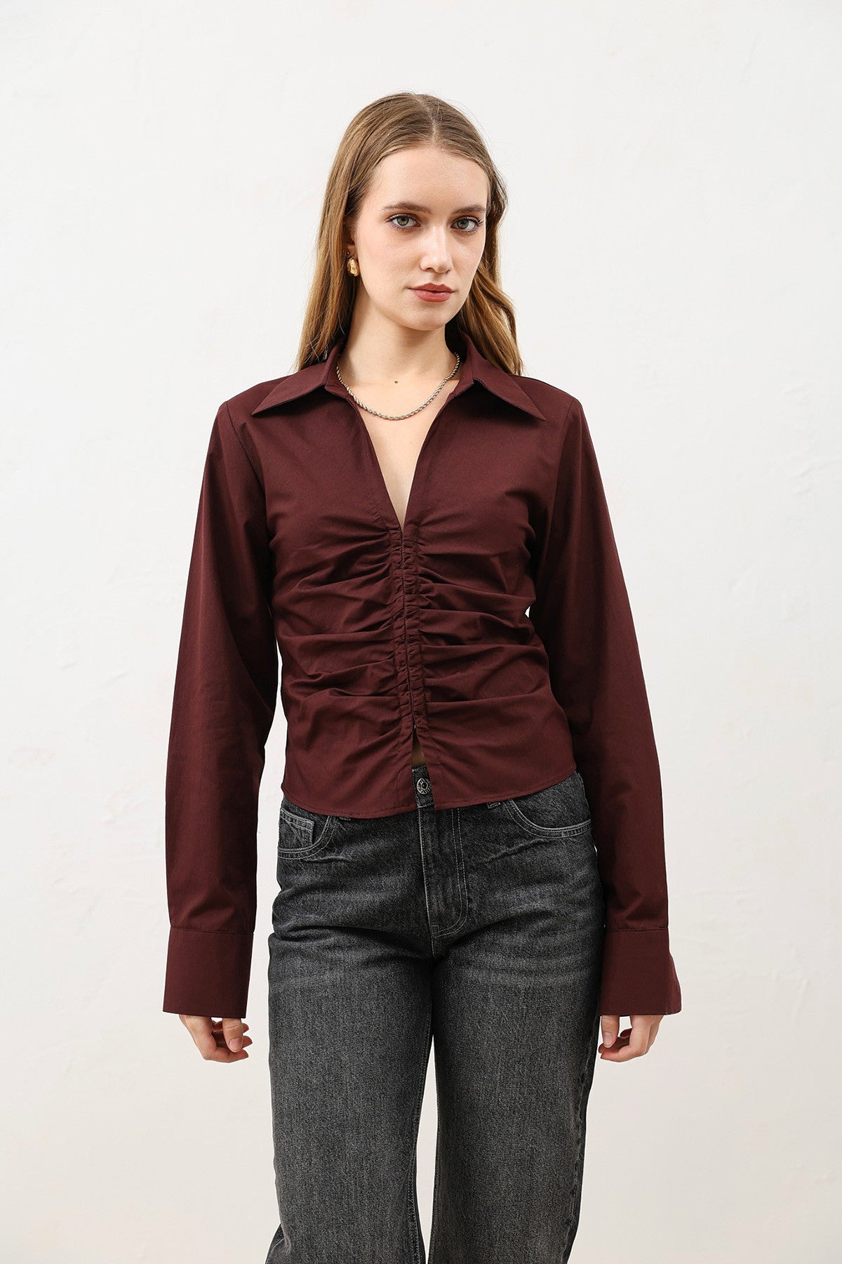 Antioch Gathered Poplin Women's Shirt