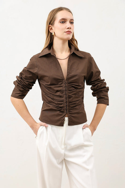 Antioch Gathered Poplin Women's Shirt