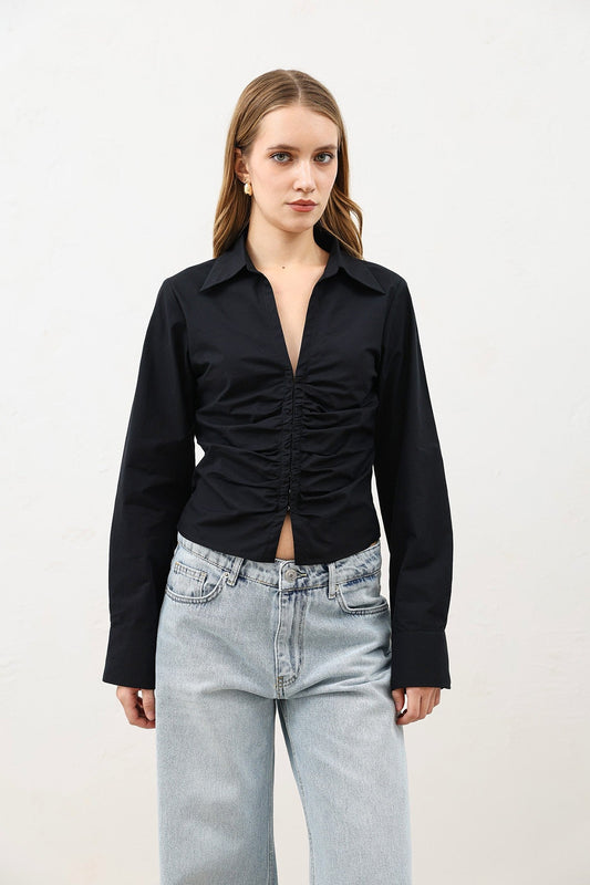 Antioch Gathered Poplin Women's Shirt