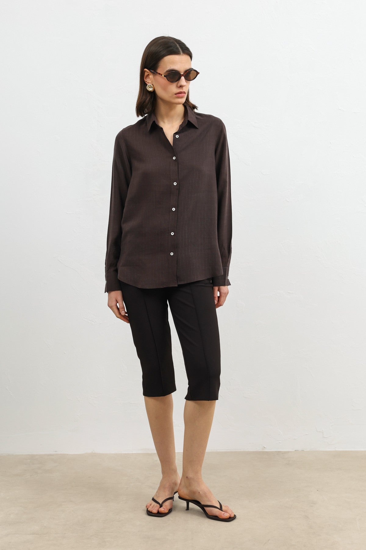100% Lyocell Striped Women's Shirt